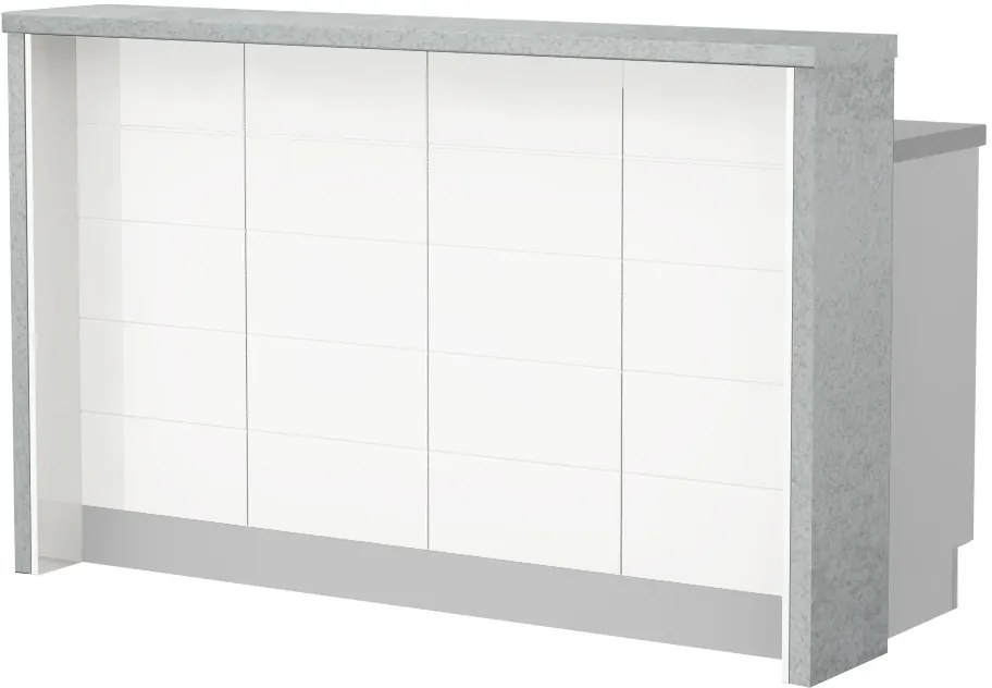 Островна кухненска пейка Hudson-Length: 160 cm.-White-Chromix Silver