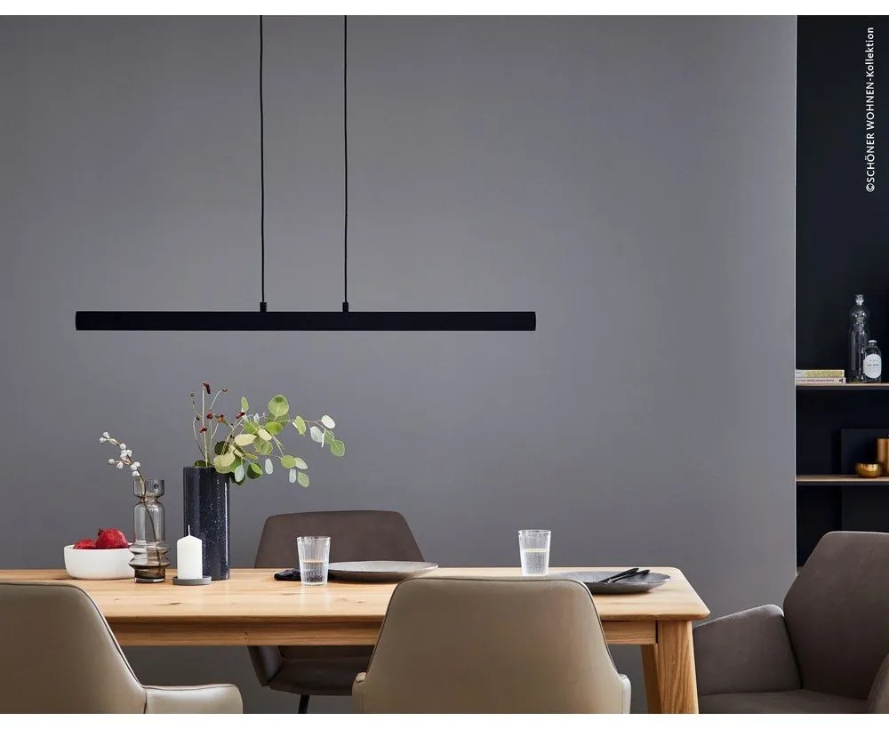 Черно LED затъмняващо се висящо осветително тяло Stripe – Fischer &amp; Honsel