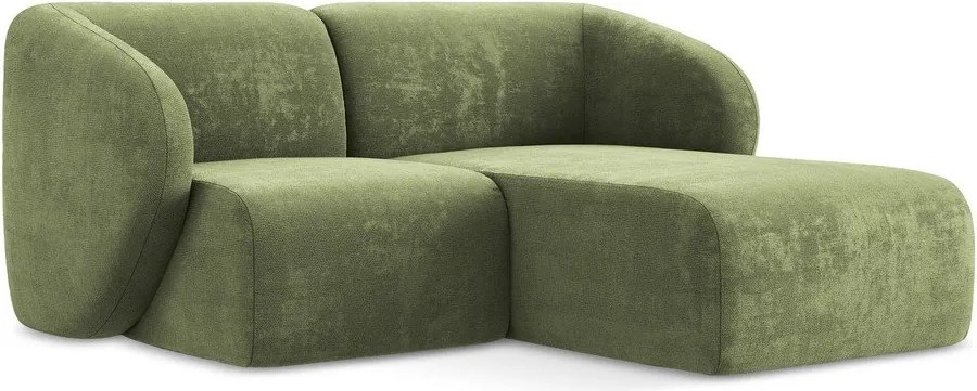 Зелен шенилов ъглов диван (десен ъгъл) Lani – Makamii