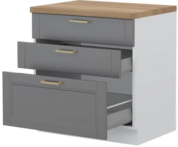 Подов шкаф Tahoma R-80-3MBOX-Graphite