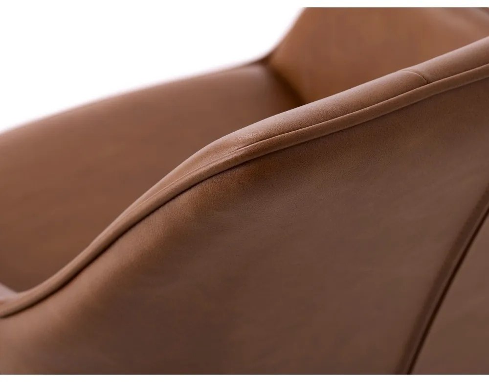 Кафяви тапицирани трапезни столове в комплект с подлакътници 2 бр. Nolan Square – Unique Furniture