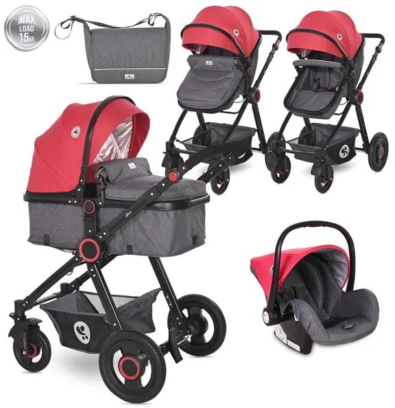 Комбинирана детска количка ALEXA SET LORELLI - CHERRY Red