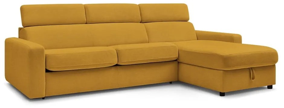 Разтегателен ъглов диван в цвят горчица (променлив) Monaco – Bobochic Paris