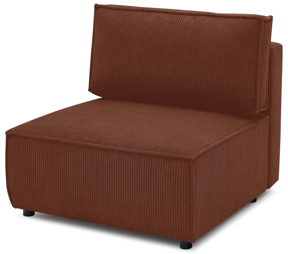 Модул за диван от велур в тухлен цвят, централна част Nihad modular - Bobochic Paris