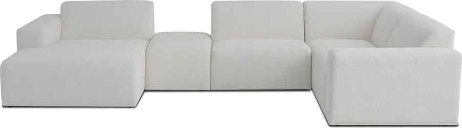 Бял ъглов диван от букле ("U" форма) Roxy – Scandic