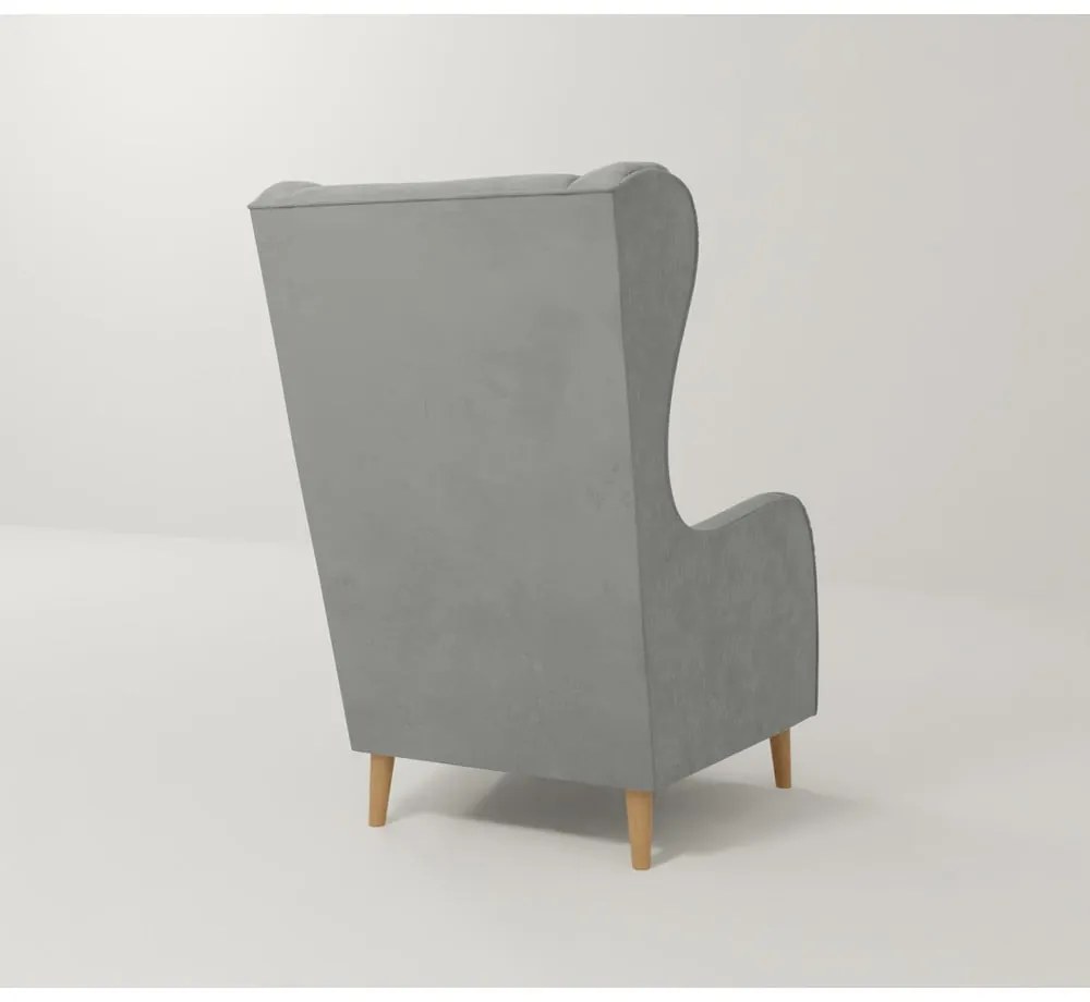 Светлосиво кадифено кресло Carole - Ropez