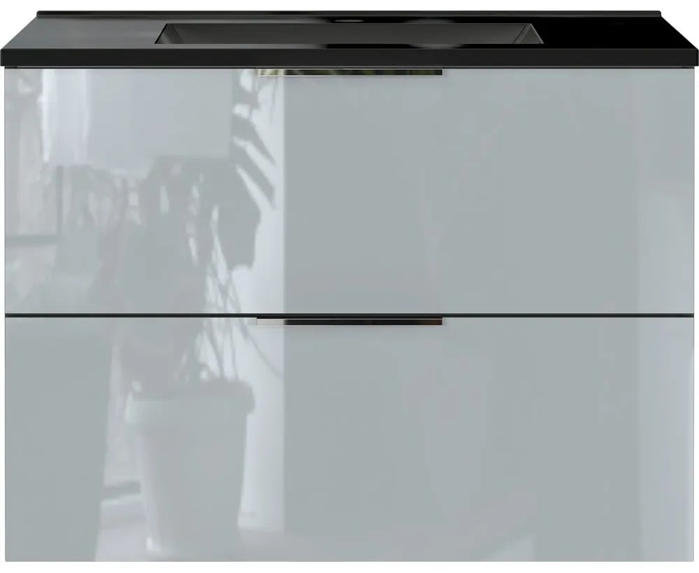 Стенен шкаф с мивка в черен и сив цвят 81x61 cm Vasio – Germania