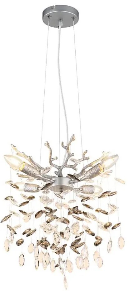 Globo 64138HS - полилей на кабел QUEENA 4xE14/40W/230V сребрист