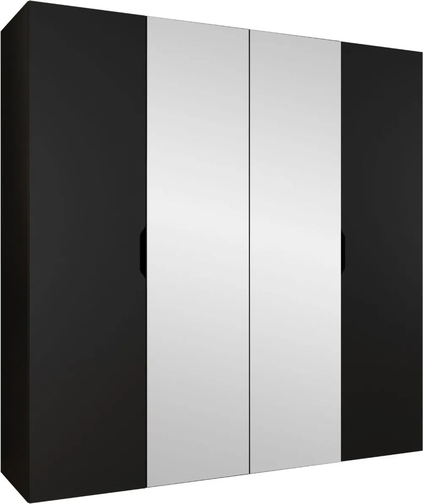 Гардероб Малага плюс четирикрилен-Черен
