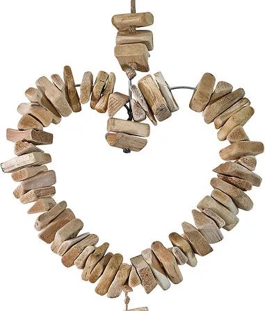 Декорация за стена atmosphera Hearts, Дърво, 78 cm