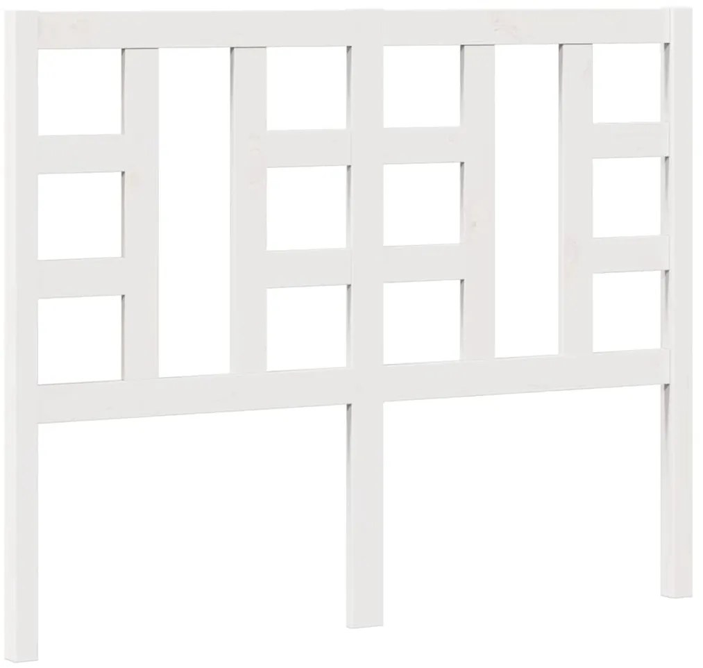 817831 vidaXL Горна табла за легло, бяла, 126x4x100 см, бор масив