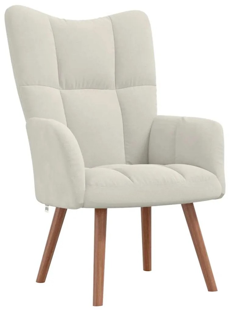 328060 vidaXL Релакс стол, кремавобял, кадифе