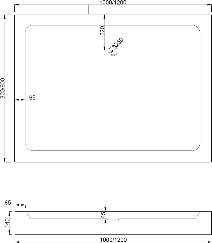 Mexen Rio правоъгълен душ поддушник 120 x 90 cm, бял - 45109012