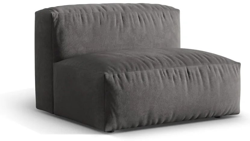 Сив кадифен модул за диван (среден модул) Martina – Micadoni