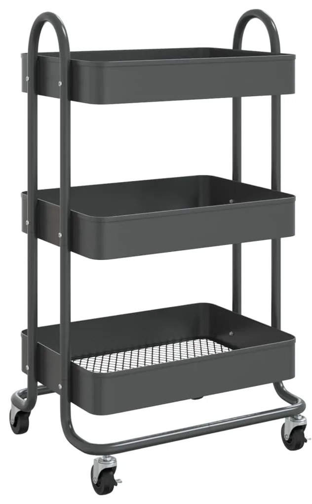 335867 vidaXL Количка на 3 нива, антрацит, 43x34x79 см, стомана