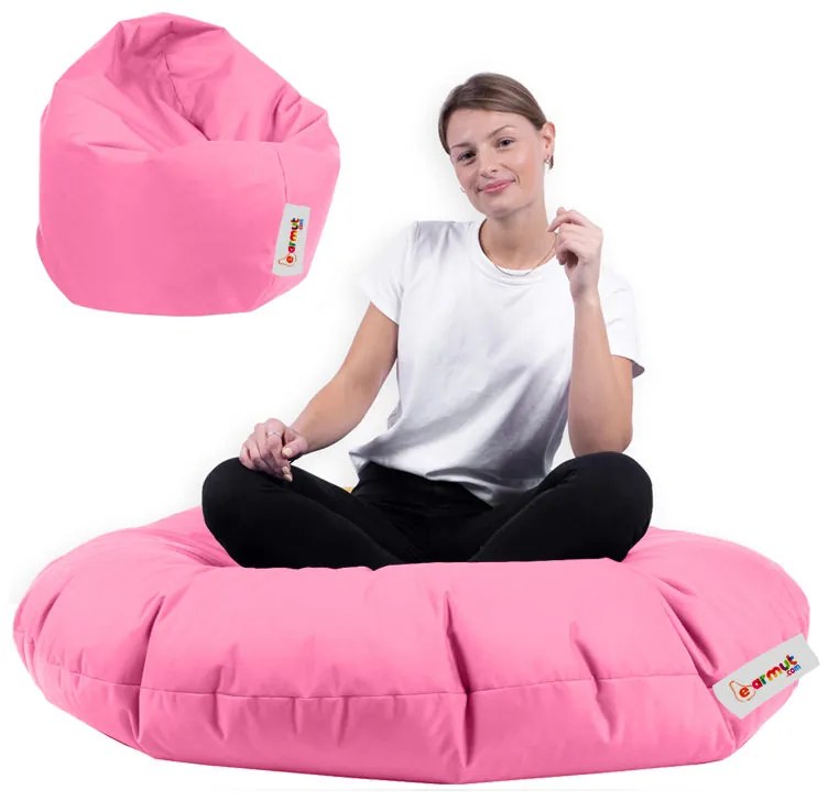 Градински пуф Iyzi 100 Cushion Pouf, цвят Розов