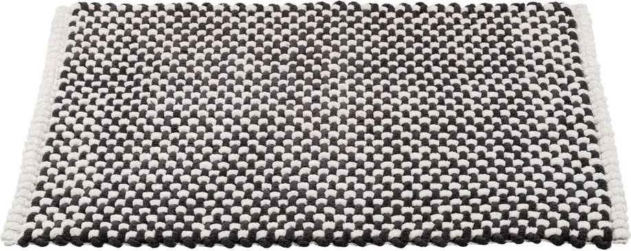 Черно-бял текстилен килим за баня 50x80 cm Covelo – Wenko