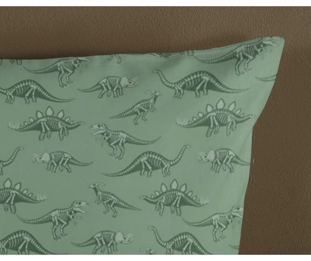 Зелено-бежово памучно детско спално бельо за детско креватче 100x135 cm Gabi – Good Morning