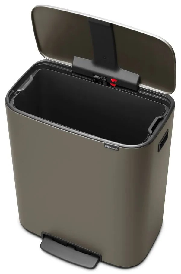 Сиво стоманено кошче за боклук с педал 60 l Bo – Brabantia