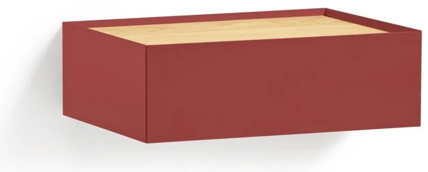 Червено висящо нощно шкафче с дъбов плот Arista – Teulat