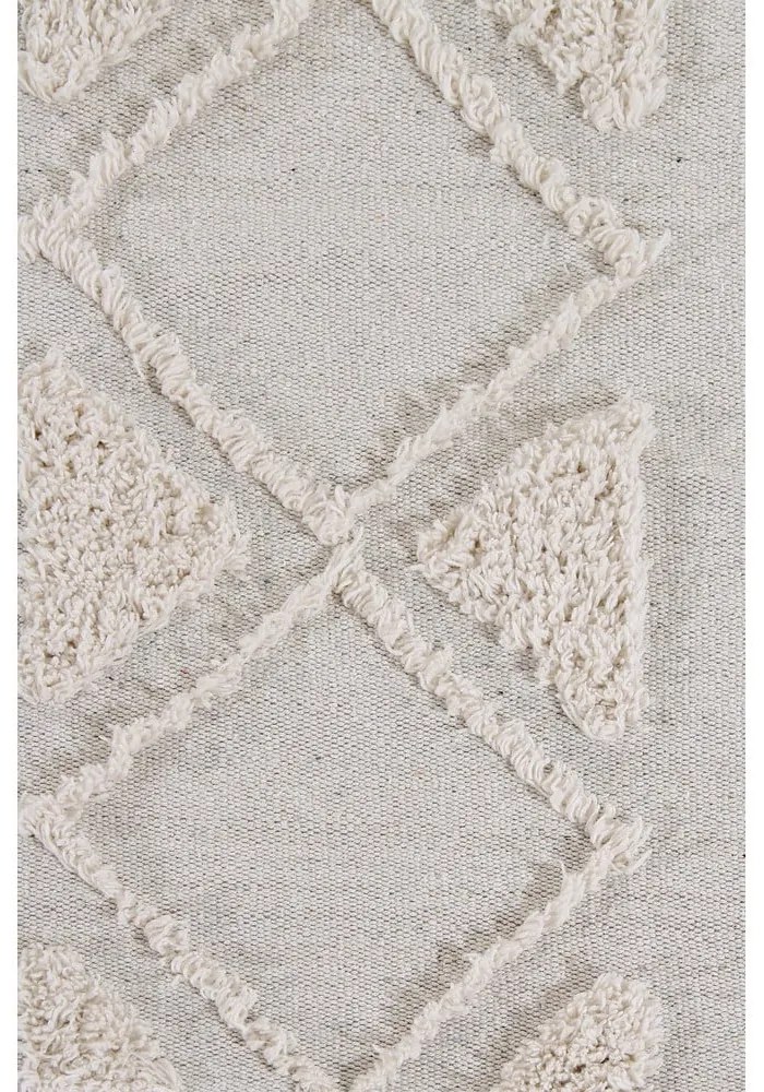 Бял ръчно изработен памучен килим подходящ за пране 140x200 cm Tribu Natural – Lorena Canals