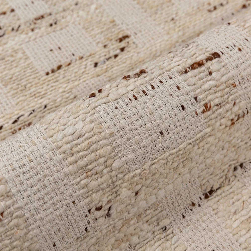 Ръчно изработен килим със смес от вълна в естествен цвят 160x230 cm Rova Blend – Flair Rugs