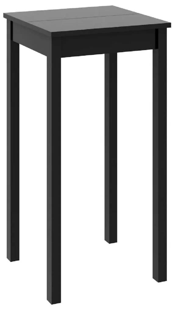 240379 vidaXL Бар маса, МДФ, черна, 55x55x107 см