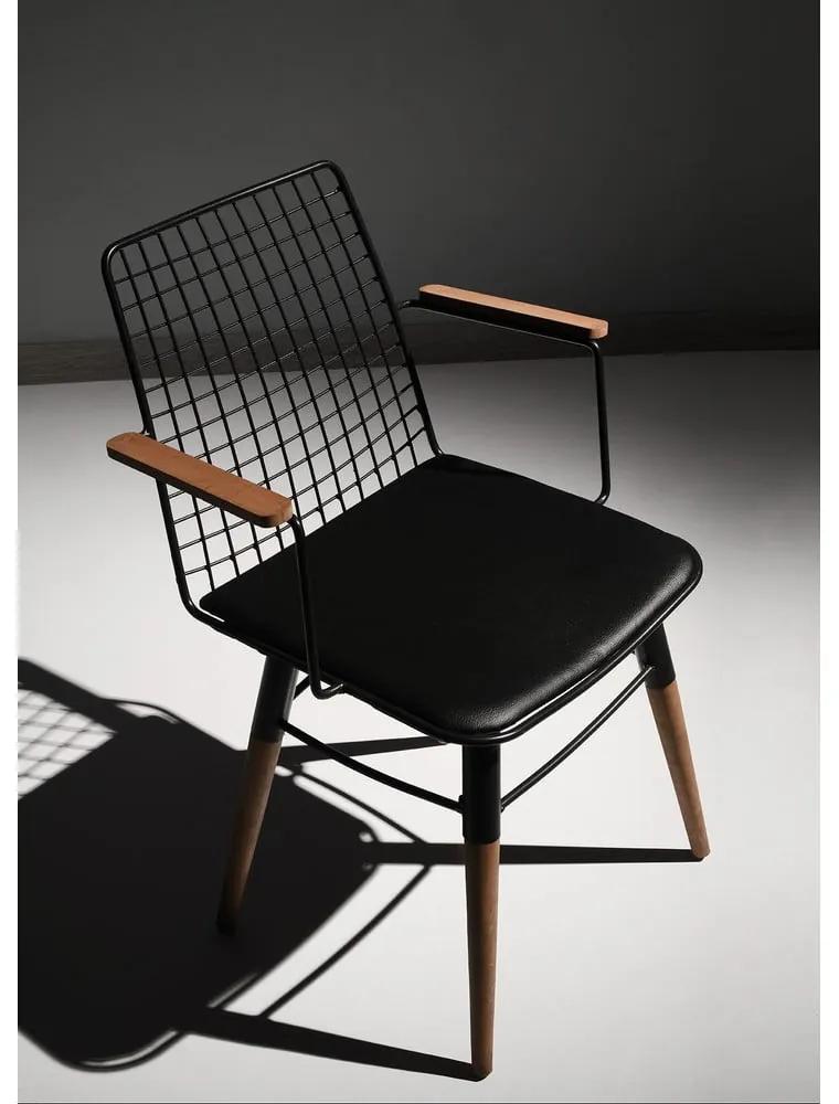 Черни метални трапезни столове в комплект от 2 броя Trend - Kalune Design