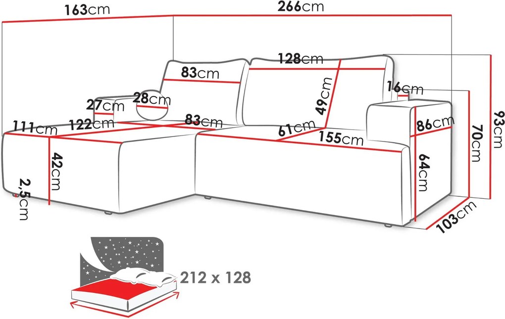 Ъглов Диван Миво-Бежов-Десен