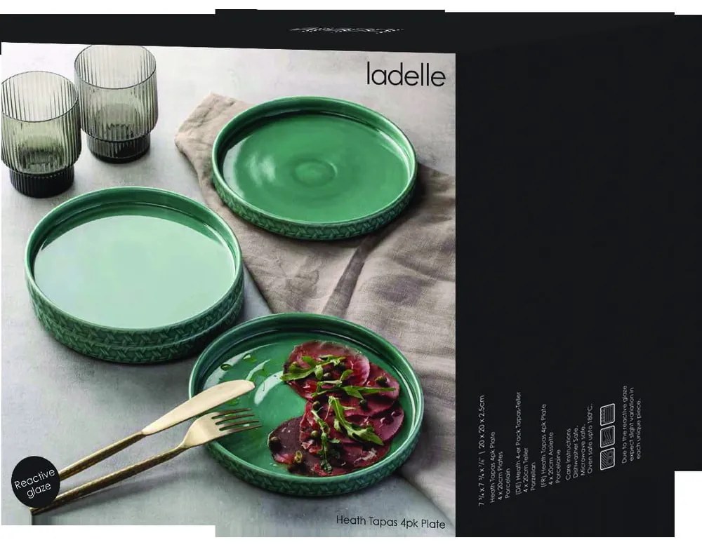 Десертни чинии от тюркоазен порцелан в комплект от 4 бр. ø 20 см Heath Jade - Ladelle