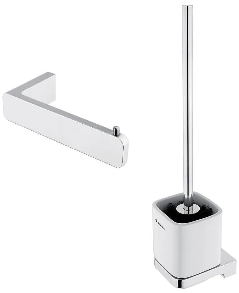 NIMCO MA комплект-94KN-26 - Четка за тоалетна със стенен монтаж с поставка за тоалетна хартия MAYA хром