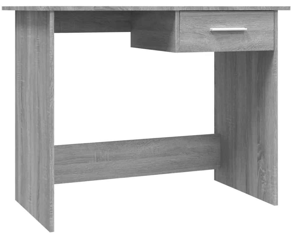 815334 vidaXL Бюро, сив сонома, 100x50x76 см, инженерно дърво