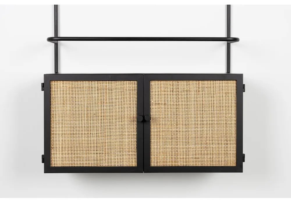 Черна ратанова стойка за вино 18x100 cm Guuji - White Label