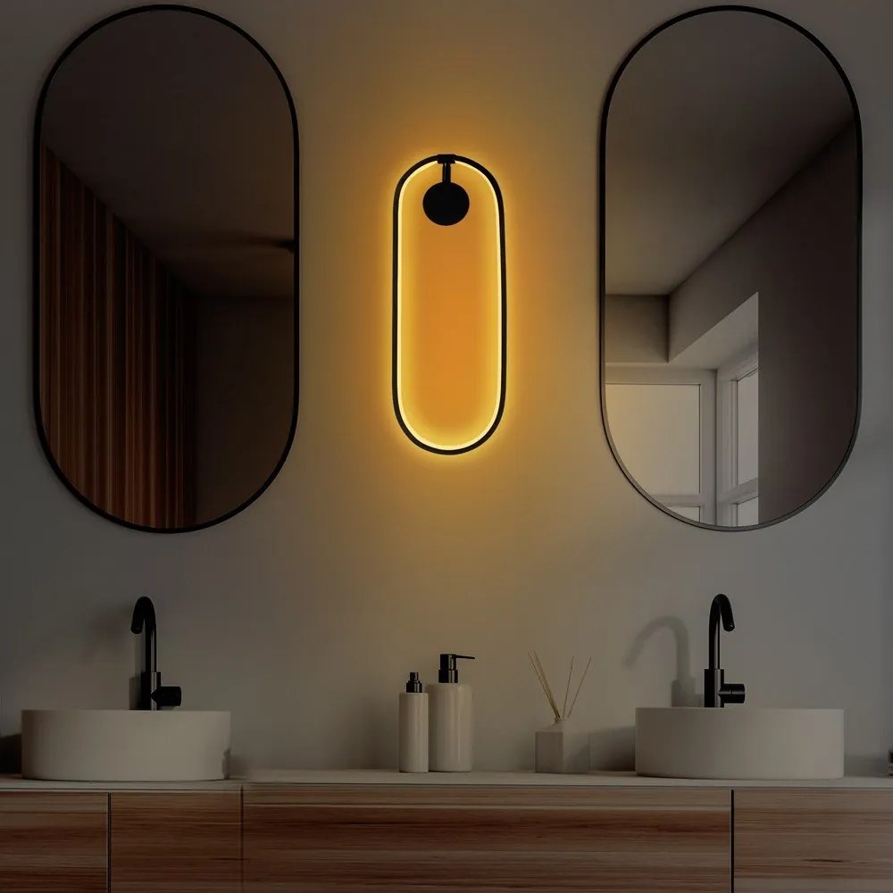 Черна LED стенна лампа Can – Opviq lights
