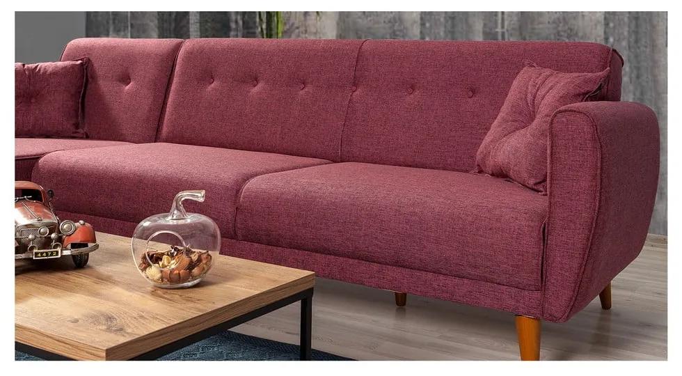 Ъглов диван в цвят бордо Aria – Balcab Home
