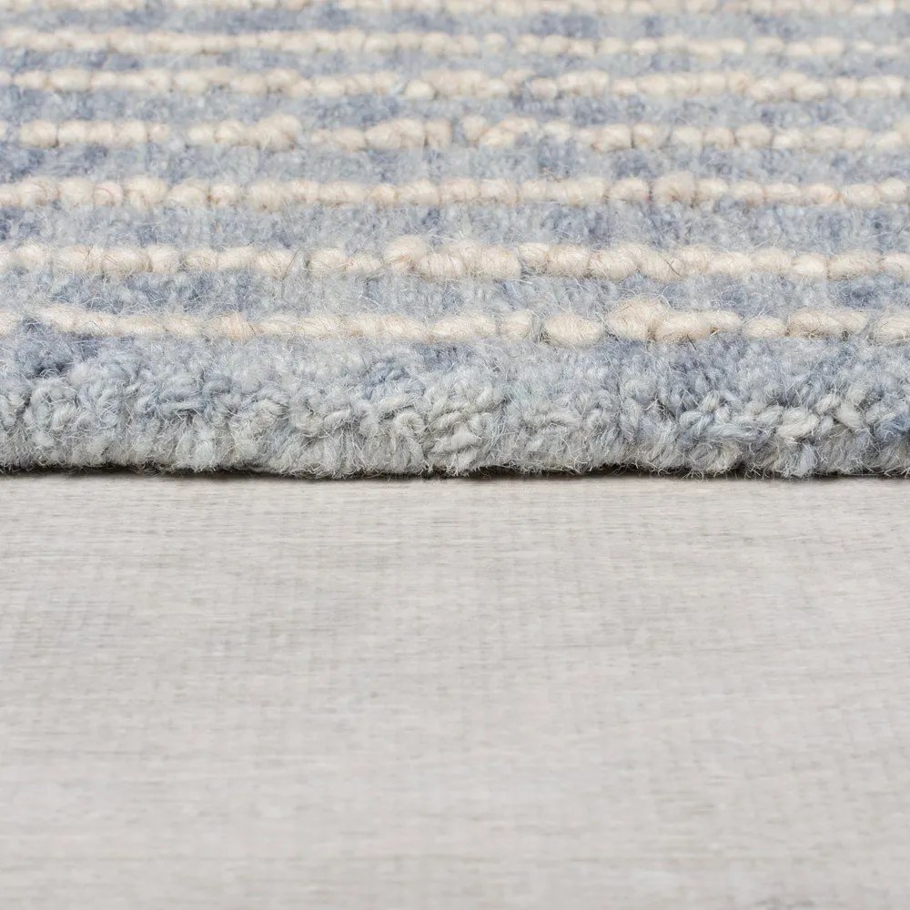 Светлосин ръчно изработен вълнен килим 80x150 cm Memphis Wool – Flair Rugs
