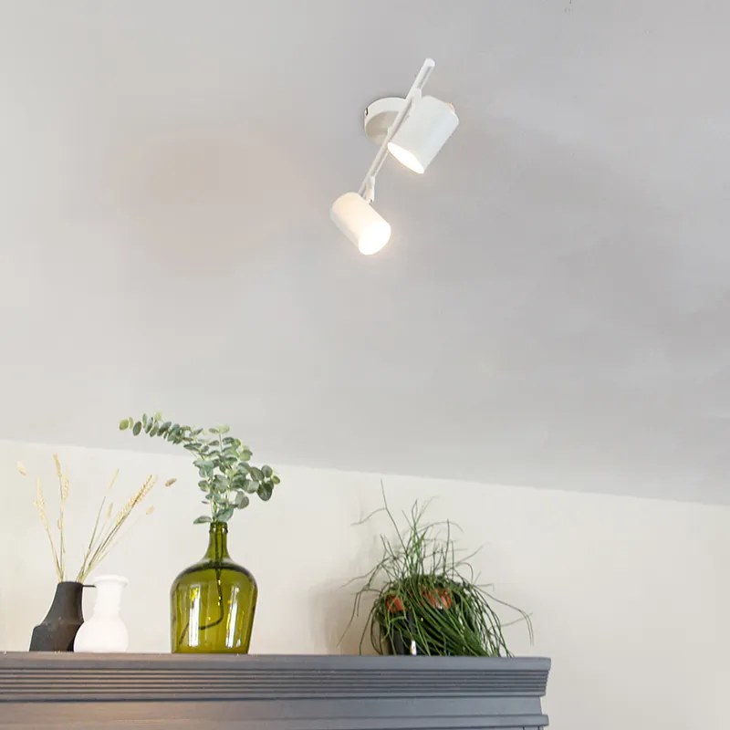 Модерен прожектор бял с 2 WiFi GU10 крушки регулируема - Jeana