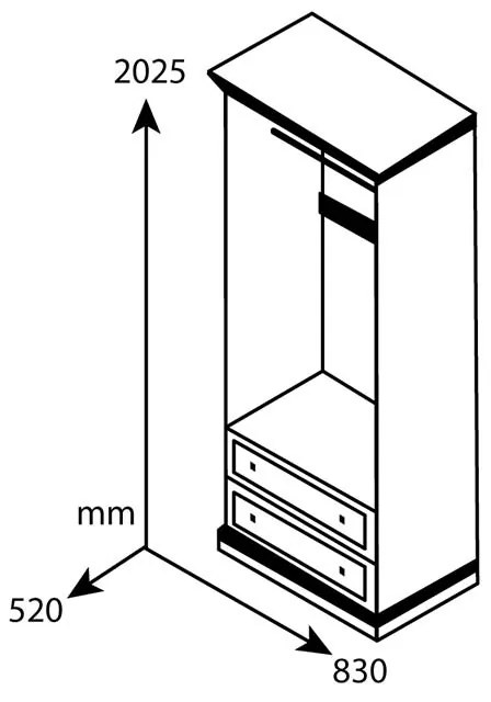 Гардероб Моцарт 123-000133 цвят орех