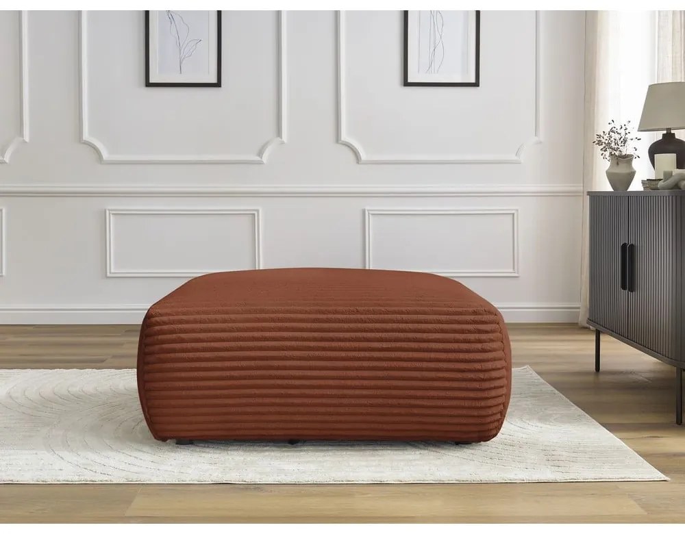 Табуретка от рипсено кадифе в тухлен цвят Lucien – Bobochic Paris