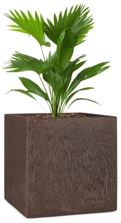 Blumfeldt Solid Grow Rust, саксия за цветя, 40 х 41 х 40 см, фиброслой, ръждив цвят
