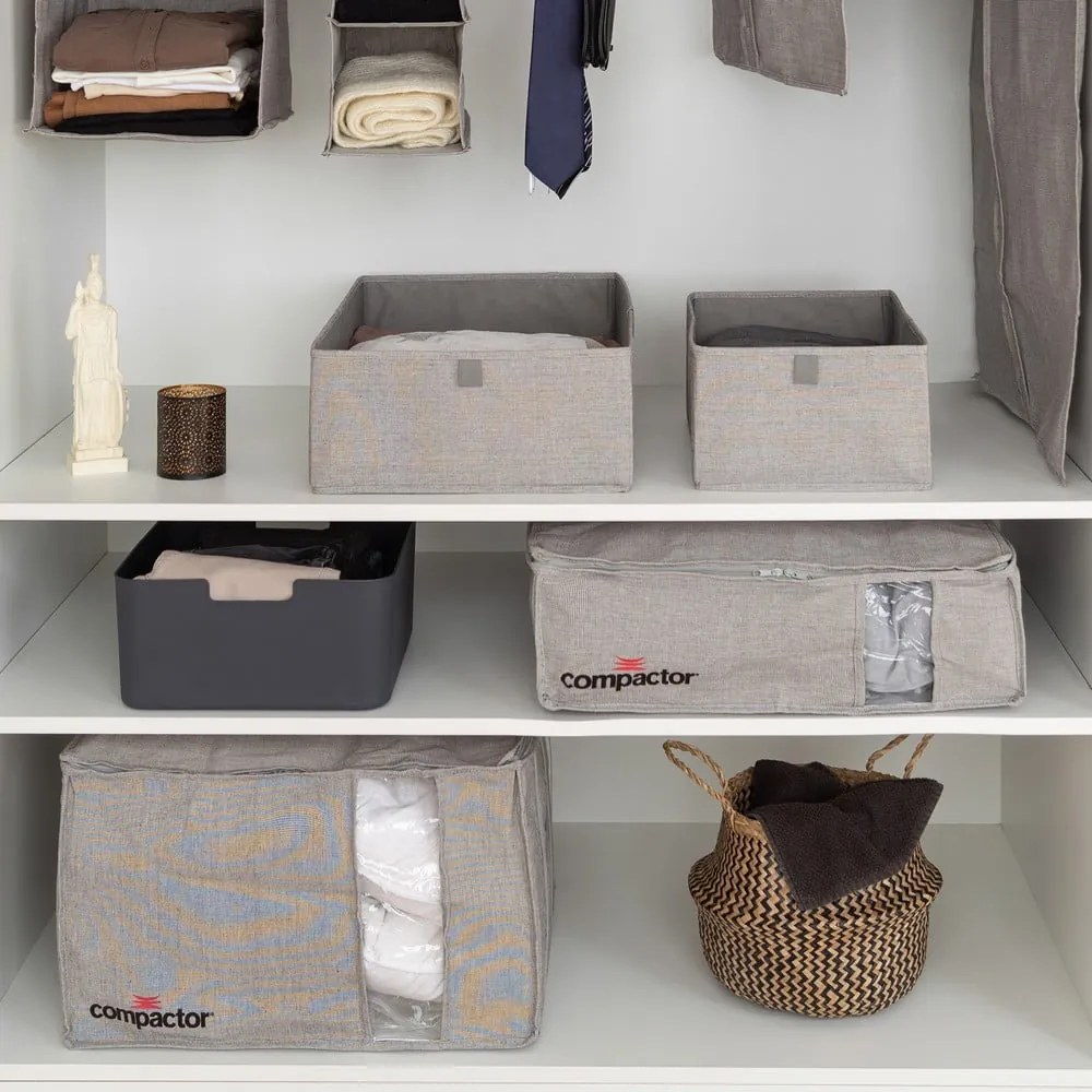 Сива компресионна кутия за съхранение , 145 л Oxford - Compactor