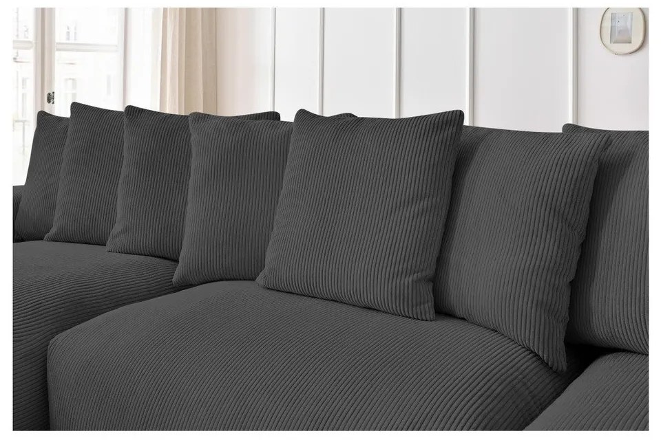 Сив ъглов диван от рипсено кадифе Voltaire – Bobochic Paris