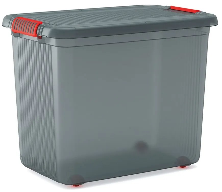 Сива пластмасова кутия за съхранение с капак 59x39x45 cm K Latch Box – KIS
