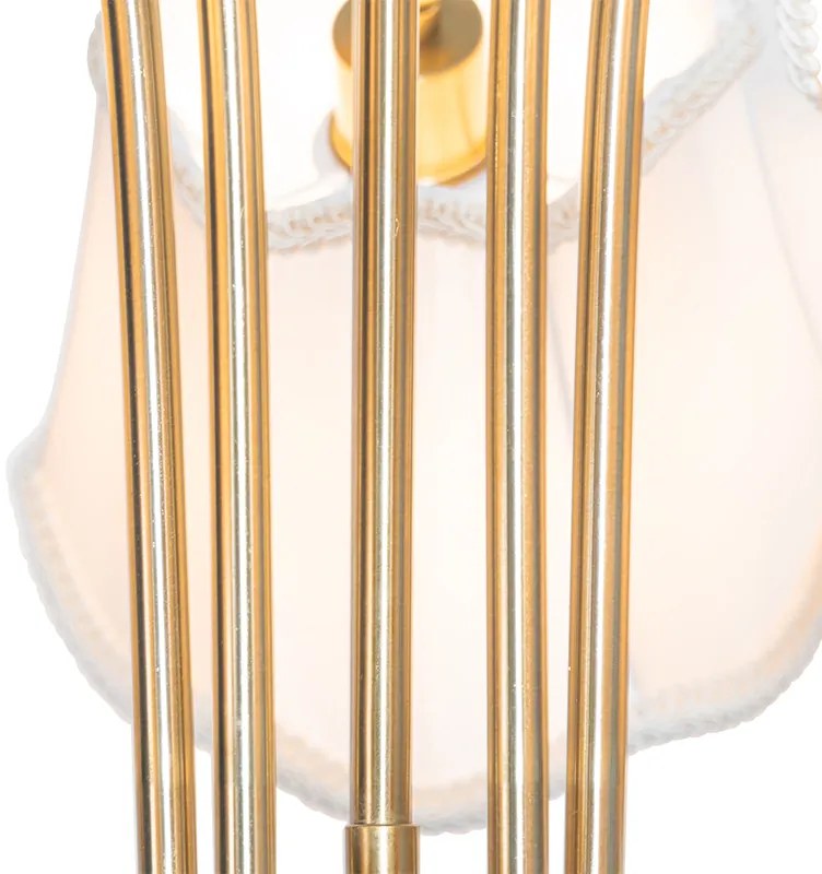 Класически висящ аплик месинг с бял абажур 5-светлина - Nona