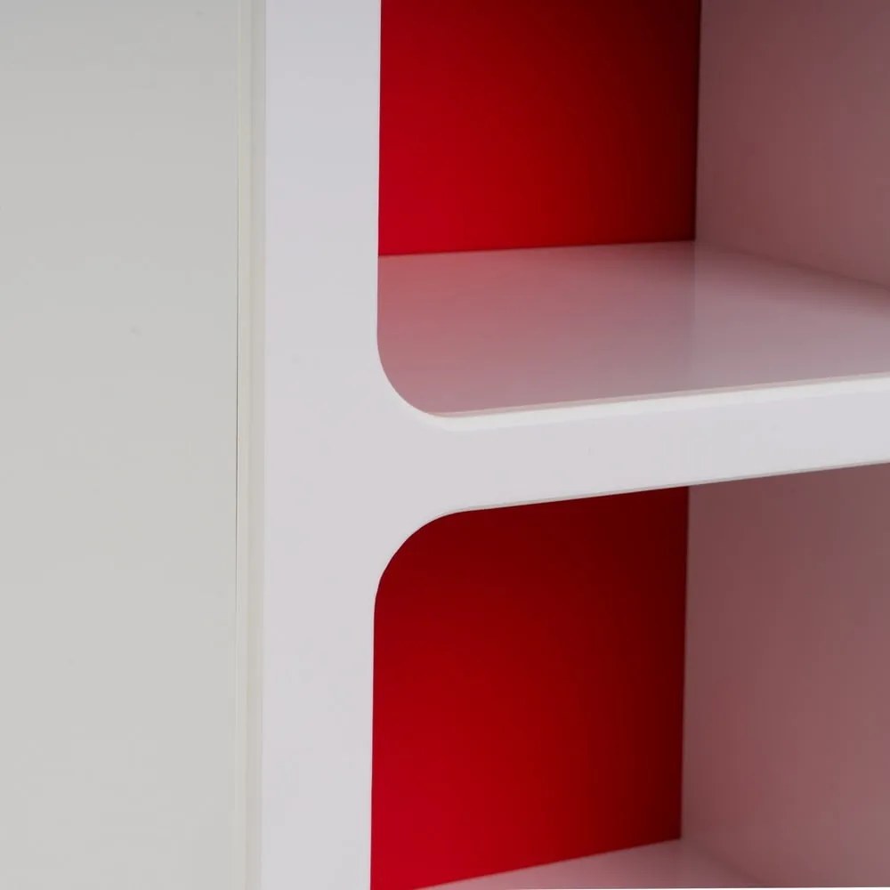 Червено-бяла библиотека 76x70 cm – Casa Selección