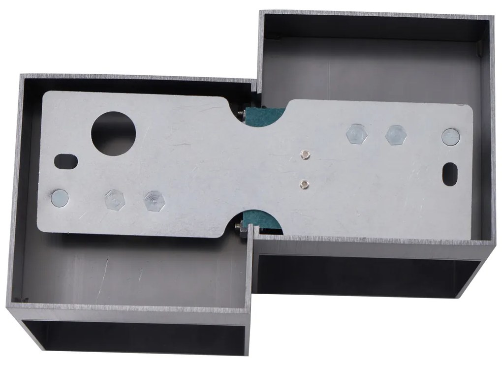 Модерна стенна лампа тъмно сива 2-светлинна - Transfer Double