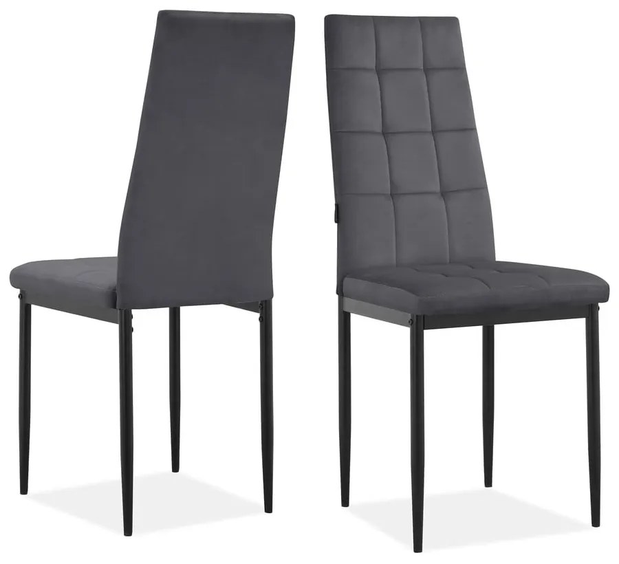 Антрацит кадифени трапезни столове в комплект от 2 бр. Becca – Støraa