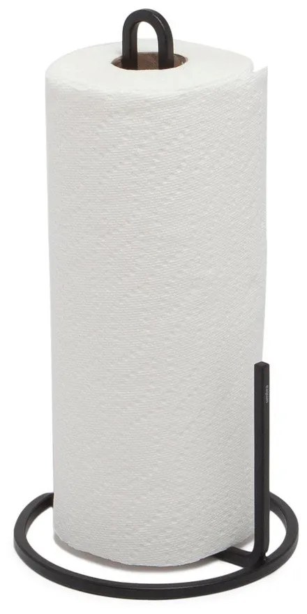 Черна стоманена стойка за кухненски кърпи ø 17 cm Squire – Umbra