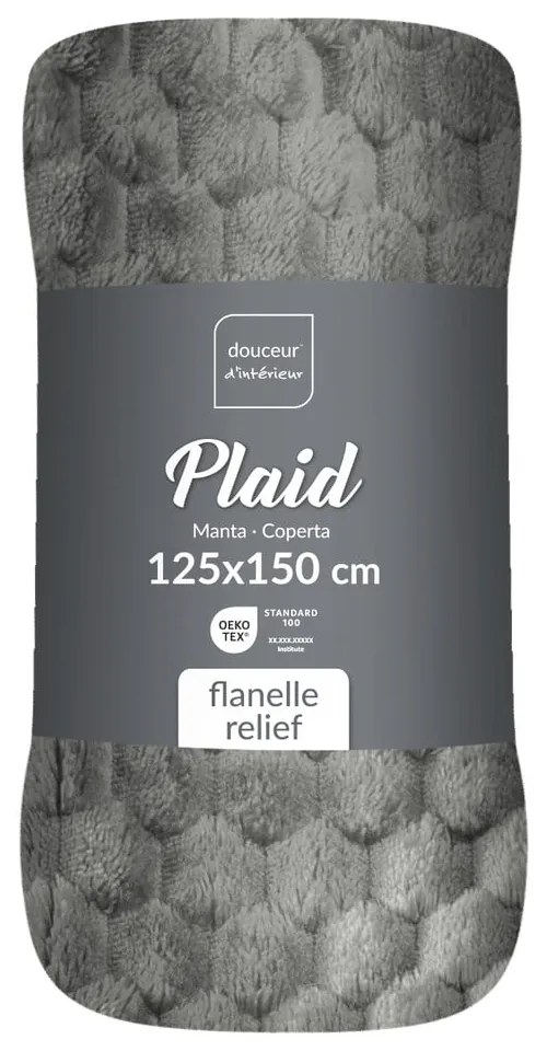 Сиво одеяло от микрофланела 125x150 cm Mini Frosty – douceur d'intérieur