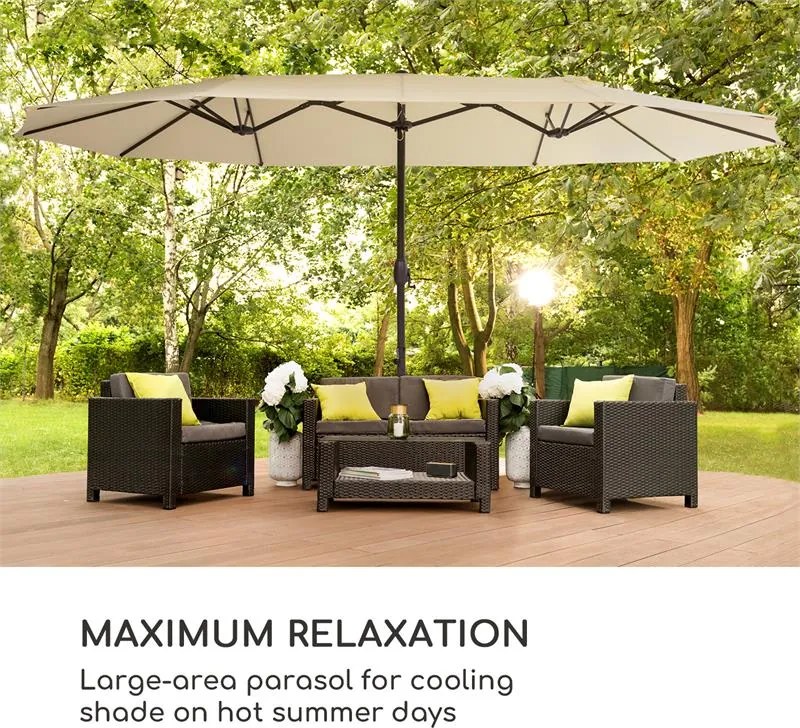 Blumfeldt Twin Peaks, чадър, полиестер, UV 50, водоустойчив, крем